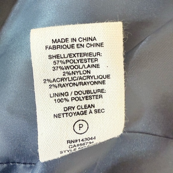 Avec Les Filles Shawl Collar Coat in Steel Wool Grey Slate Blue Peacoat - Picture 11 of 12